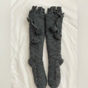 UGG Pom Pom Boot Socks Fleece Lined Cable Knit Crew Tall‎ Sock Slippers Y2K